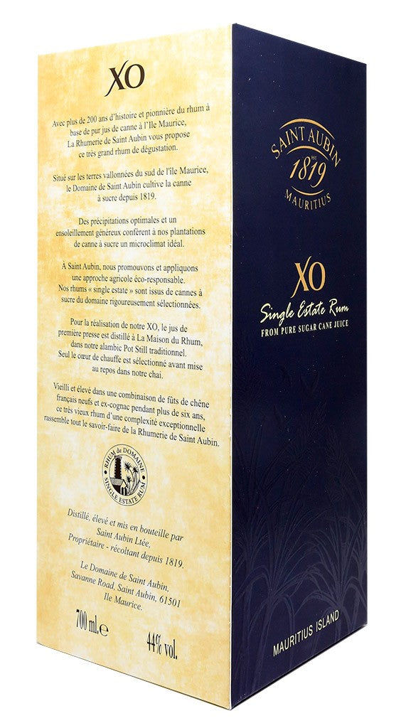 SAINT AUBIN XO RUM AGRICOLO 100% PURO SUCCO DI CANNA DA ZUCCHERO CON ASTUCCIO 700mℓ