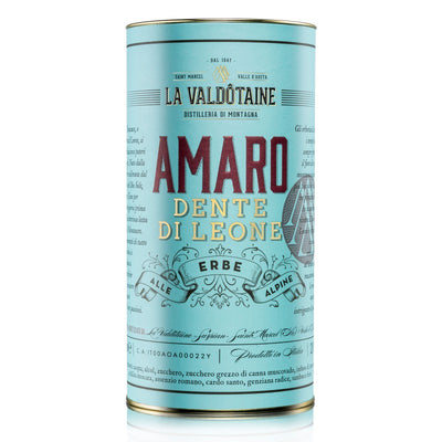 LA VALDÔTAINE AMARO DENTE DI LEONE VALLE D'AOSTA IN ELEGANTE TUBO METALLICO 1.000mℓ