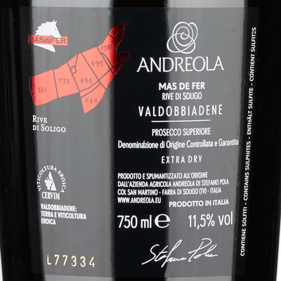 ANDREOLA MAS DE FER RIVE DI SOLIGO VALDOBBIADENE DOCG EXTRA DRY 750mℓ