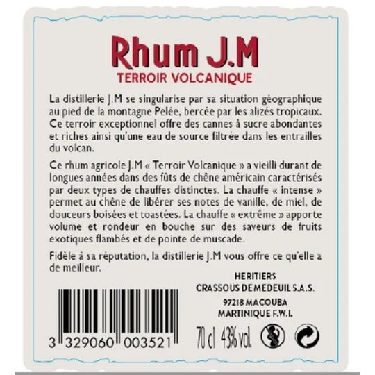 JM RHUM VIEUX AGRICOLE TERROIR VOLCANIQUE 700mℓ