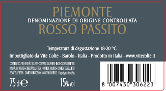 VITE COLTE SPASSO ROSSO PASSITO PIEMONTE DOC 750mℓ